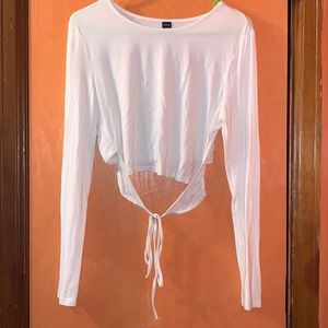 *3 for $25* SHEIN WHITE Tie around Crop Top Size Large